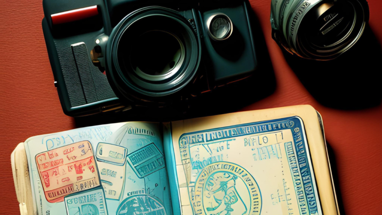 A map and a camera, symbolizing travel and experiences gained from living abroad for four years.